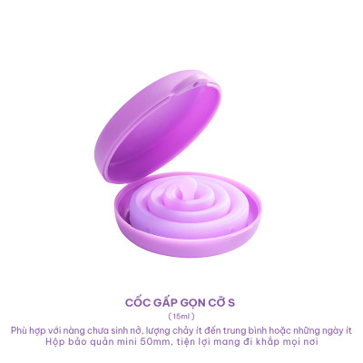 Cốc nguyệt san gấp gọn Z Cup cỡ S (15ml) Cup Yess chính hãng, an toàn, nhỏ gọn, siêu tiện lợi