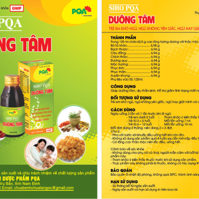 Dưỡng Tâm PQA Giúp Xoa Dịu Thần Kinh Hỗ Trợ Giảm Tình Trạng Mất Ngủ Dùng Cho Trẻ Em Khó Ngủ, Không Yên Giấc Hộp 125ml