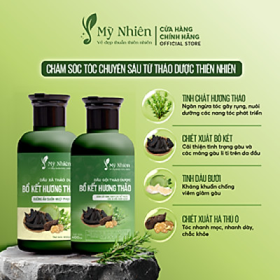 Dầu Gội, Xả Thảo Dược Mỹ Nhiên 400ml/300ml Dưỡng Tóc Tinh Chất Bồ Kết Hương Thảo - Làm Sạch Da Đầu, Nuôi Dưỡng Tóc Mềm Mượt, Giúp Tóc Khỏe Tự Nhiên