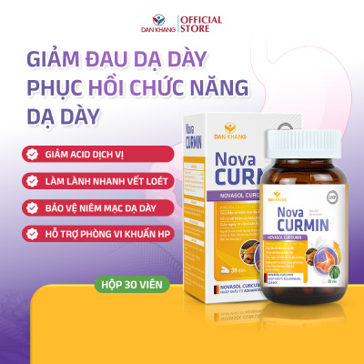 Viên Uống Tinh Chất Nghệ Giảm Đau Dạ Dày Novacurmin - Nguyên liệu nhập khẩu từ Đức (Hộp 30 viên)