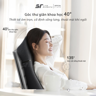 Gối Tựa Lưng Dài Công Thái Học, Đệm Lưng Chống Gù, Giảm Đau Cột Sống Dùng Cho Văn Phòng - Sairui