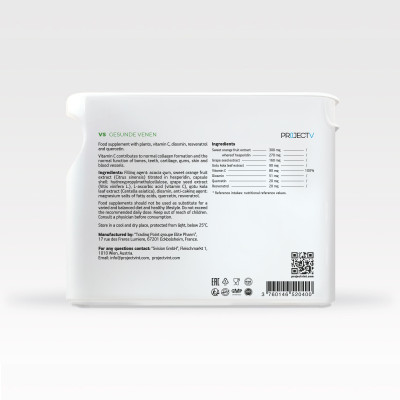 Thực Phẩm Sức Khỏe VS Direct Hit - Tĩnh Mạch Khỏe Mạnh - PROJECT V - Hộp 60 Viên - Xuất xứ Pháp, Hàng Chính Hãng