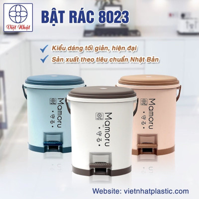 Thùng Rác Tròn Đạp Chân Thông Minh Betonamu 8024, Dung Tích 5L, Chất Liệu Nhựa PP Bền Bỉ, Kiểu Dáng Đẹp, Nắp Kín Tiện Dụng