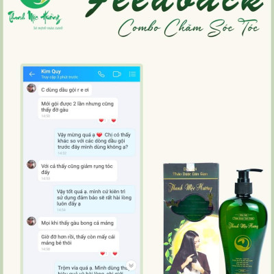 Combo dầu gội & dầu xả Thanh Mộc Hương ngăn rụng tóc kích thích mọc tóc sạch gàu nấm ngứa 350ml