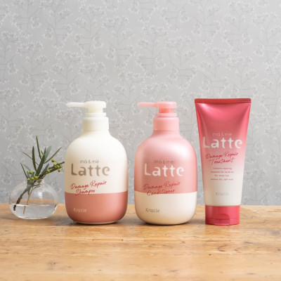 Dầu Xả Phục Hồi Tóc Hư Tổn Dành Cho Cả Gia Đình Ma & Me Kracie Ma & Me Latte Damage Repair Conditioner 490g