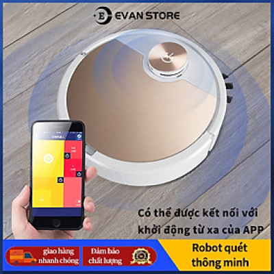 Robot Hút Bụi Lau Nhà, hệ thống cảm biến hiện đại, chế độ hút mạnh mẽ, thông minh điều khiển qua APP điện thoại Tự Động Hàng Nhập Khẩu