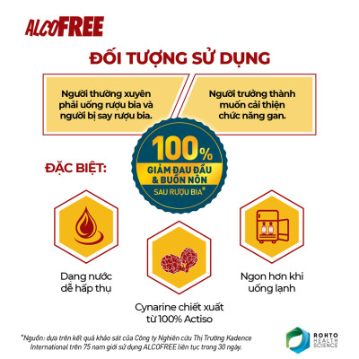 Nước uống giải rượu, thải độc gan Alcofree lốc 3 chai x 50ml