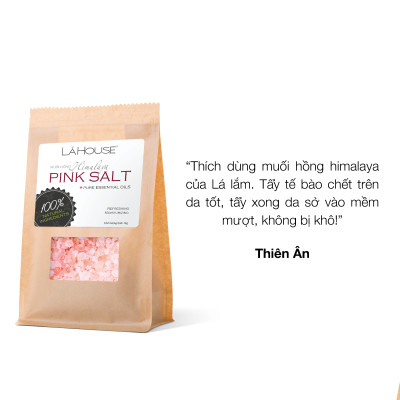 Muối tắm dưỡng ẩm, loại bỏ tế bào chết trên da Lá House Himalaya Pink Salt 1kg