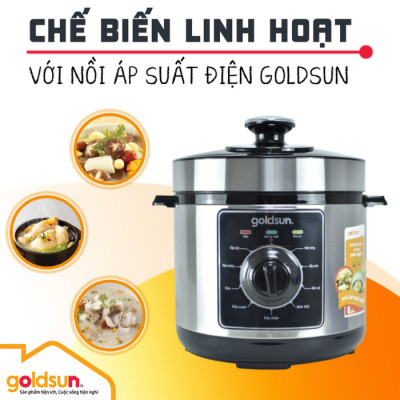 Nồi Áp Suất Điện Đa Năng Goldsun GPC5501 Dung Tích 6L 9 Chế Độ Nấu - Hàng chính hãng Goldsun