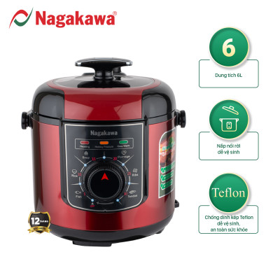 Nồi Áp Suất Điện Nagakawa NAG0205 (6.0 Lít) - Hàng Chính Hãng