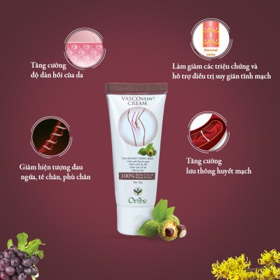 Kem Thoa Giãn Tĩnh Mạch Hỗ Trợ Giảm Đau, Sưng, Phù Chân Vascovein (tuýp 50g)