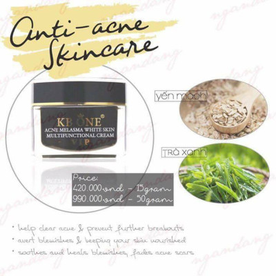 Kem Ngừa mụn trắng da, mờ thâm và se khít lỗ chân lông cao cấp Kbone (VIP đen 15g)