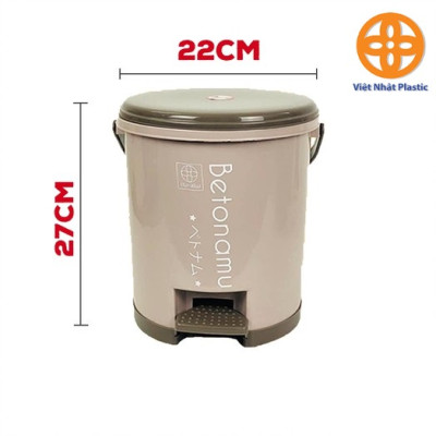 Thùng Rác Tròn Đạp Chân Thông Minh Betonamu 8024, Dung Tích 5L, Chất Liệu Nhựa PP Bền Bỉ, Kiểu Dáng Đẹp, Nắp Kín Tiện Dụng