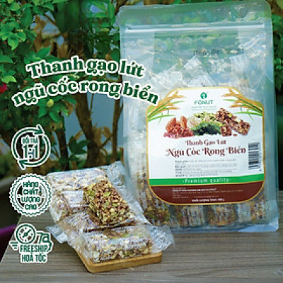 Thanh bánh gạo lứt chà bông, rong biển Fonut ( Gói 400g) - thanh bánh gạo lứt ăn kiêng,  healthy