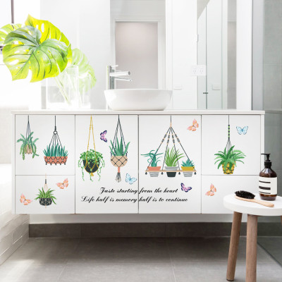 Decal dán tường giỏ xương rồng SK9329