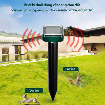 Máy Đuổi Chuột , Rắn , Chim Ngoài Trời Bằng Sóng Siêu Âm – Tự Sạc Mặt Trời, Chống Thấm Tốt