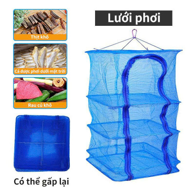 Lồng Phơi Cá Khô  - Lồng Phơi Thực Phẩm  Đa Năng 2 –  4 Tầng Chống Côn Trùng, Gấp Gọn Tiện Lợi