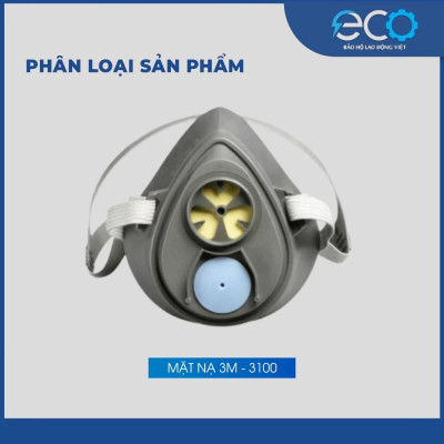 Bộ 4 món mặt nạ phòng độc 3M 3100/ 3200 + phin lọc 3M 3301K-100 + tấm lọc bụi 3M 7711 + nắp giữ tấm lọc 3M 774