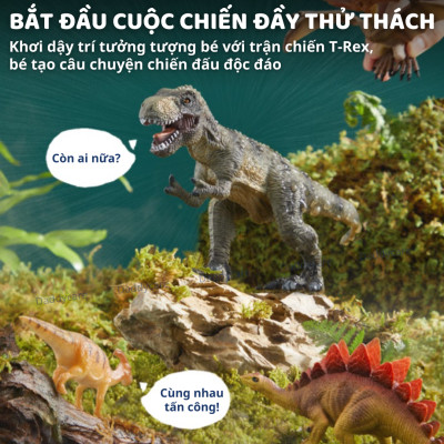 Mô hình khủng long mini cao su mềm 24 con Mideer Dinosaur Toys Set, jurassic world  T-rex spinosaurus