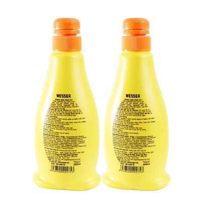 Bộ 2 Chai Sữa Tắm Gội Wesser 2in1 Hương Phấn (500ml x 2) - Cam
