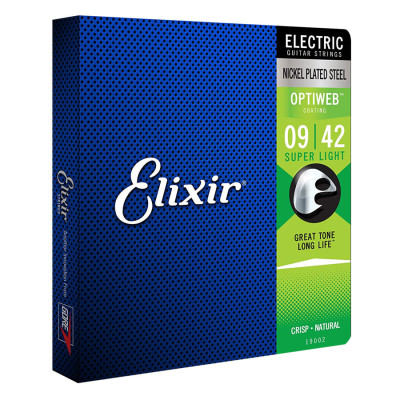 Bộ Dây Đàn Electric Guitar Strings Dây Guitar Điện cỡ 9 Phủ Lớp Optiweb Cao Cấp Elixir 19002