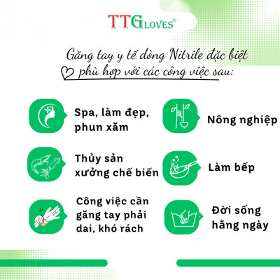 Găng Tay Y Tế Size XS Không Bột Nitrile Màu Đen TTGLOVES (100 chiếc)