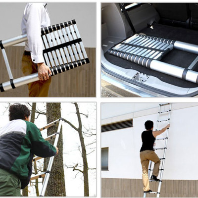 Thang nhôm rút gọn đơn - 14 bậc - 5m-R50