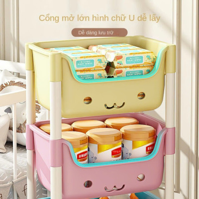 Kệ Gấu Đựng Đồ Đa Năng 4 Tầng Cho Bé - Kệ Đựng Đồ Chơi Có Bánh Xe Tiện Lợi - HÀNG CHÍNH HÃNG MINIIN