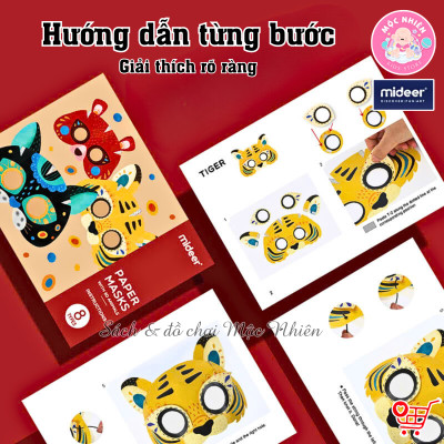 Đồ Chơi Stem Thiết Kế Mặt Nạ Giấy Hình Động Vật 3D cho bé - Animal Paper Masks Mideer