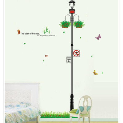 Decal dán tường cột đèn dễ thương AmyShop DKN092 (170x90cm)