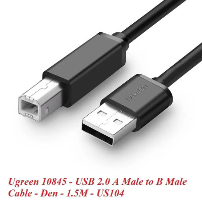 Ugreen UG10845US104TK 1.5M màu Đen Cáp USB 2.0 sang USB B máy in - HÀNG CHÍNH HÃNG