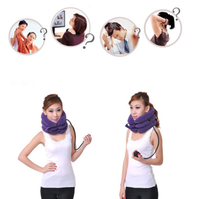 Đai Gối Hơi Đỡ Cổ Massage Hỗ Trợ Điều Trị Kéo Dãn Đốt Sống Cổ KUNBE ( Bóng Kim Loại )