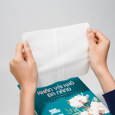TẶNG MÓC TREO_Khăn vải rút khô đa năng EcoWipes 500Gr túi rút treo tường lau mặt tẩy trang