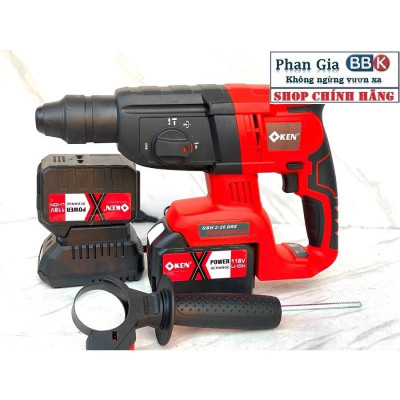 [LOẠI 1] Máy Khoan Bê Tông Pin KEN 199V - Bộ 2 PIN 15 CELL  Động Cơ Không Chổi Than 3 Chức Năng Chân Pin Phổ Thông