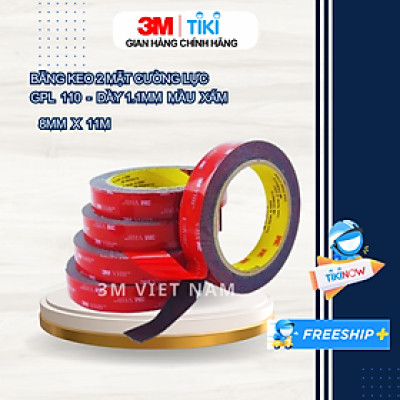 Băng Keo 2 mặt cường lực 3M VHB GPL-110GF màu xám - dày 1.1mm  - Dán vè mưa,Logo, Đồ chơi xe, vật dụng gia đình...