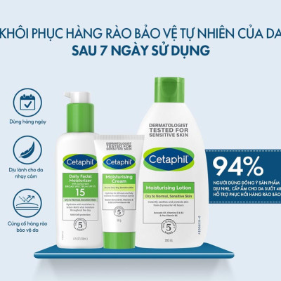 Sữa Dưỡng Ẩm Chống Nắng Dịu Lành Cho Da Nhạy Cảm Cetaphil Daily Facial Moisturizer SPF15 118ml