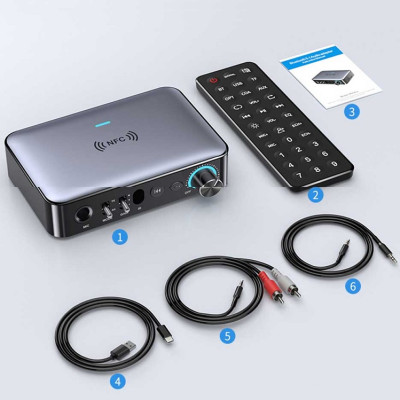 SOAIY Bộ Thu Phát Giải Mã DAC DSP Ghép Nối NFC Hỗ Trợ Micrô Hát Karaoke, Đĩa U, Phát Lại Thẻ TF, Optical Bluetooth M16 Pro - Hàng Nhập Khẩu