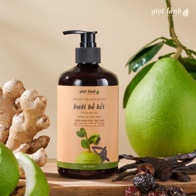 Combo Dầu gội thảo dược- Dầu xả thiên nhiên thuần chay hỗ trợ kích mọc Giọt Lành
