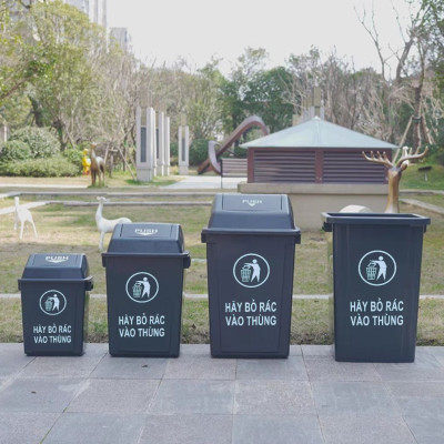 Thùng rác lật 60Lcông nghiệp 60L bền bỉ, chịu lực tốt, chống va đập và ăn mòn hóa chất.