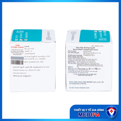 Máy Đo Đường Huyết ACCU-CHEK Instant Tiêu Chuẩn Chính Xác 10/10 Kèm 25 Que Thử & 10 Kim Lấy Máu