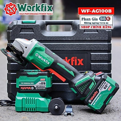[chính hãƞg] Máy Mài Pin Workfix WF-AG100B Công Tắc Bóp,Chống Khởi Động Lại ,Chân Pin Phổ Thông, Lõi Đồng Bảo Hành 12T
