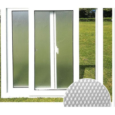 Decal dán kính mờ hình lập phương 3d - decal dán kính phòng khách - phòng ngủ - khách sạn - nhà hàng DK59