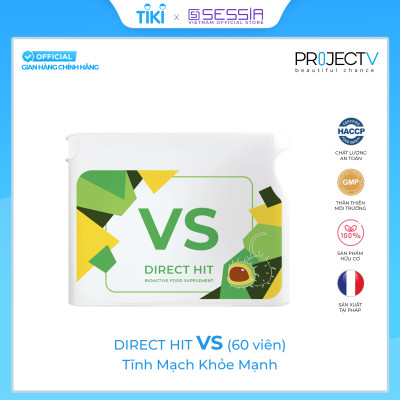 Thực Phẩm Sức Khỏe VS Direct Hit - Tĩnh Mạch Khỏe Mạnh - PROJECT V - Hộp 60 Viên - Xuất xứ Pháp, Hàng Chính Hãng