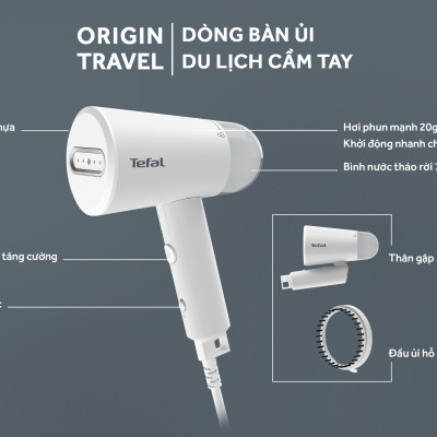 [SẢN PHẨM MỚI] Bàn ủi hơi nước cầm tay Tefal Origin Travel DT1020E1 - Hàng chính hãng