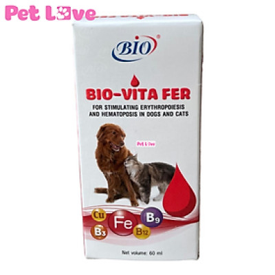 Siro Bio Vita Fer tạo máu, bổ sung vitamin và khoáng chất cho chó mèo