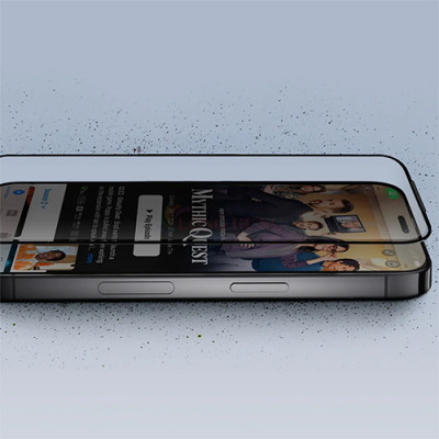 Dán màn hình cường lực Full viền chống bụi tĩnh điện Uniq Optix Clear Glass dành cho iP 15 Pro Max UNIQ-IP6.7P(2023) - Hàng chính hãng 