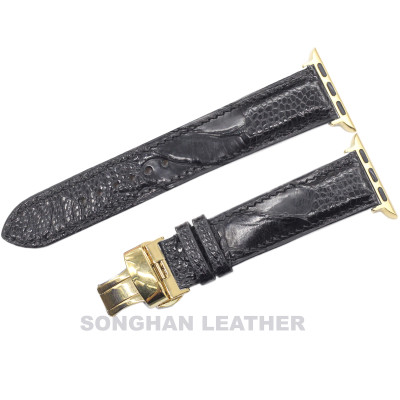 Dây Đeo Thay Thế Dành Cho Apple Watch Da Đà Điểu Vân To Khóa Gập Hoàn Thiện Thủ Công, Dây Da Apple Watch Series 2,3,4,5,6,7 Size 38mm,40mm,41mm,42mm,44mm,45mm Hàng Chính Hãng Songhan Leather