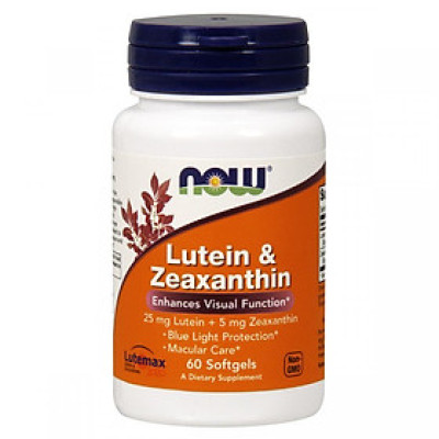Viên Uống NOW FOODS Lutein & Zeaxanthin Bổ Mắt, Tăng Cường Thị Lực Cho Mắt Lọ 60 Viên