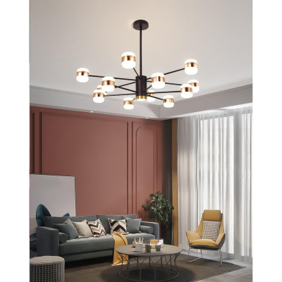 Đèn chùm 12 tay 3 màu ánh sáng độc đáo trang trí nội thất hiện đại sang trọng (có ảnh và video thật)