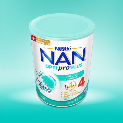 Bộ 2 lon Sữa bột Nestlé NAN OPTIPRO PLUS 4 800g/lon với 5HMO Giúp tiêu hóa tốt